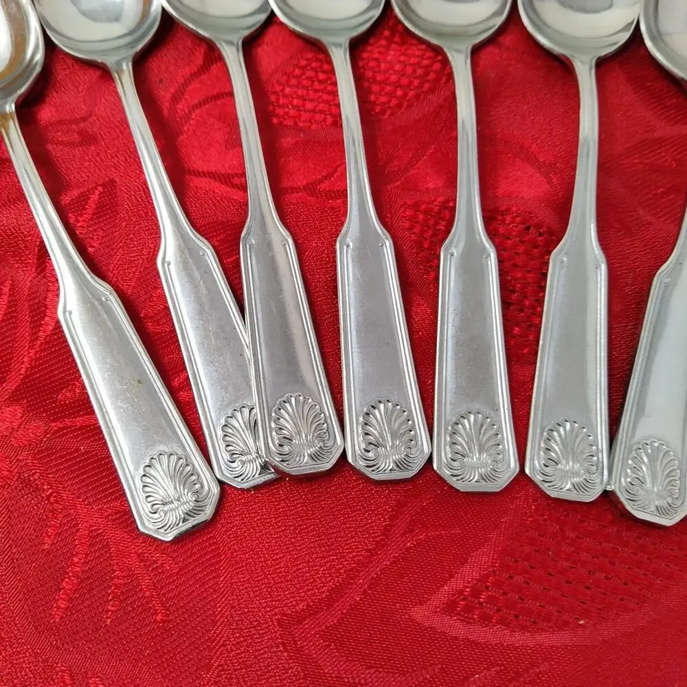 14X Tsp Colonial Shell Stainless Teaspoons Korea